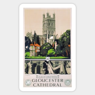 Gloucester Cathedral - GWR,LMS - Vintage Railway Travel Poster - 1923-1947 Sticker